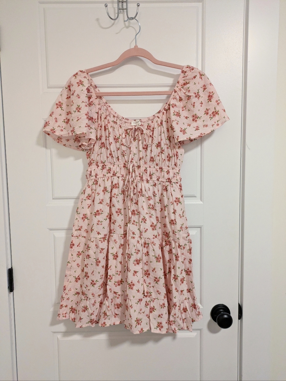 Floral Pink Ruffle Sleeve Dress - Picture 4 of 5